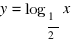 y = log_{1/2} x