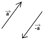 Priešingi vektoriai (a ir -a)