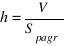 h = V/{S_pagr}