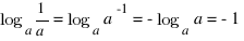 log_{a}1/a=log_{a}a^-1=-log_{a}a=-1