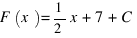 F(x) = 1/2 x + 7 + C