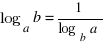 log_a b = 1/{log_b a}