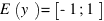 E(y) = delim{[}{-1; 1}{]}