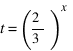 t = (2/3)^x