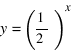 y = ({1/2})^x
