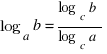 log_a b = {log_c b}/{log_c a}