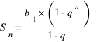 S_n = {b_1 * (1 - q^n)} / {1 - q}