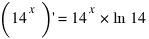 (14^x) prime = 14^x * ln 14
