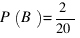 P(B)  =2/20